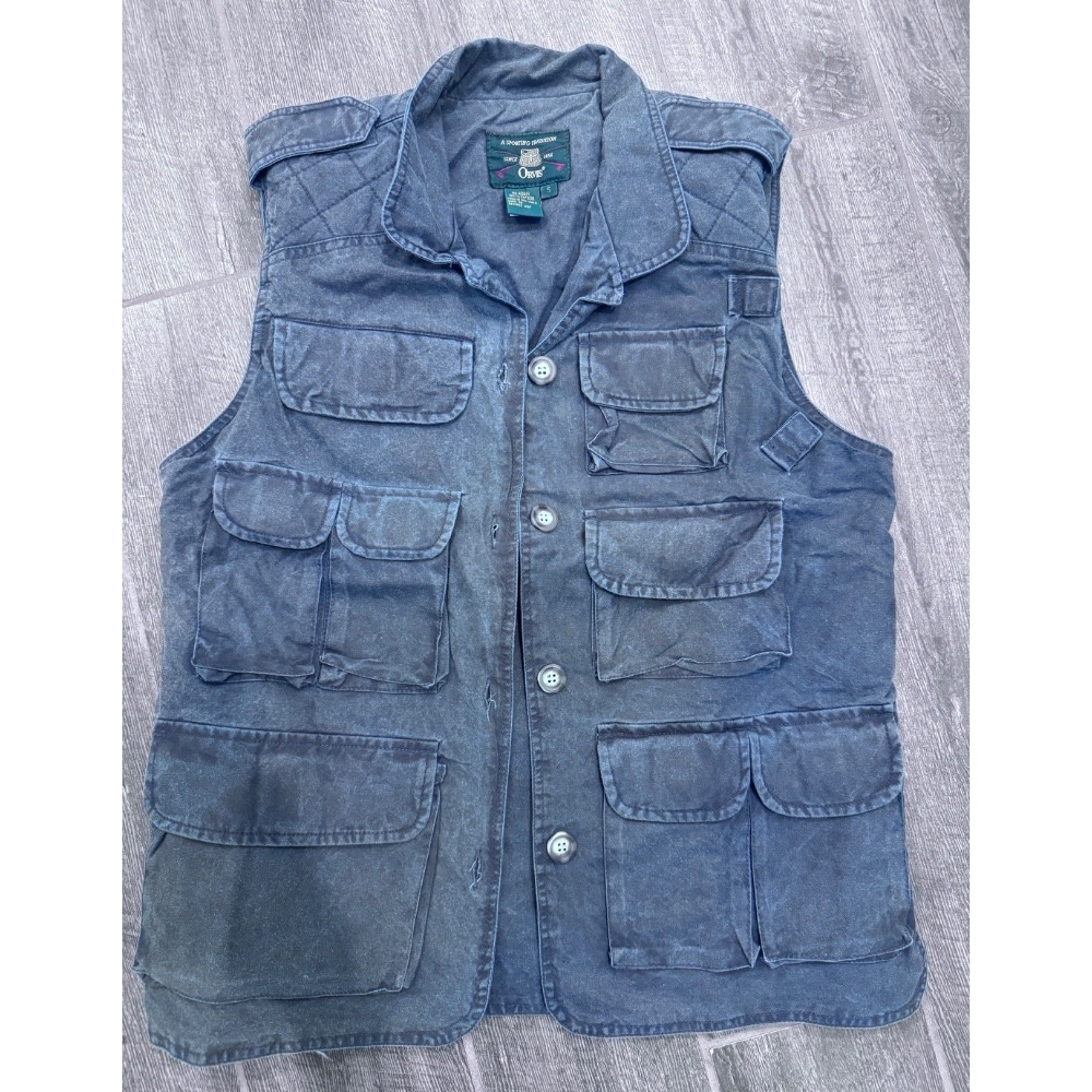 Vintage Orvis CargoTactical Vest Blue Button FrontFishing‎ Hunt Small